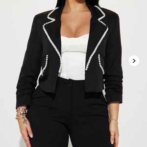 Black Blazer with White Trim